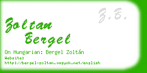 zoltan bergel business card